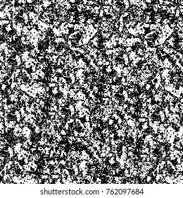 Vector black and white grunge background. Abstract monochrome pattern of stains, cracks, scratches print posters and design. Vintage elements and old texture of the ink