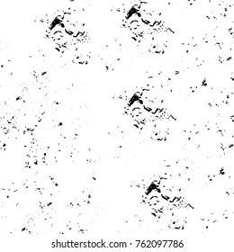 Vector black and white grunge background. Abstract monochrome pattern of stains, cracks, scratches print posters and design. Vintage elements and old texture of the ink