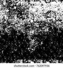 Vector black and white grunge background. Abstract monochrome pattern of stains, cracks, scratches print posters and design. Vintage elements and old texture of the ink