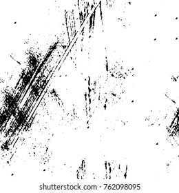 Vector black and white grunge background. Abstract monochrome pattern of stains, cracks, scratches print posters and design. Vintage elements and old texture of the ink
