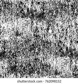 Vector black and white grunge background. Abstract monochrome pattern of stains, cracks, scratches print posters and design. Vintage elements and old texture of the ink