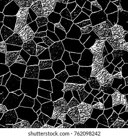 Vector black and white grunge background. Abstract monochrome pattern of stains, cracks, scratches print posters and design. Vintage elements and old texture of the ink