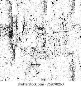 Vector black and white grunge background. Abstract monochrome pattern of stains, cracks, scratches print posters and design. Vintage elements and old texture of the ink
