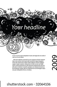 Vector black and white grunge banner.