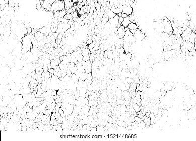 Vector Black And White  Grunge Pattern Made From Natural Acrylic Paint Crackle. Cool Rough Texture Of Cracks, Stains, Scratches, Splash, Etc For Print And Design. EPS10.