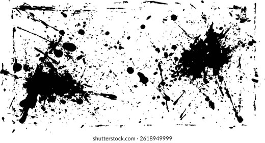 Vector black and white with grunge style, scratch and texture elements for design. abstract black and white brush strokes on a canvas with Black ink texture.	