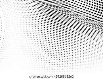 Vector black and white halftone texture made of waves