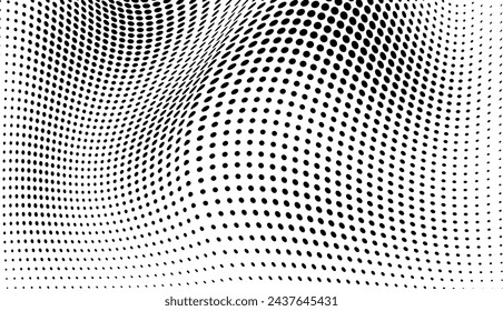 Vektor schwarze und weiße Halbtontextur aus Wellen