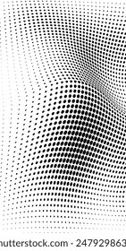 Vector black and white halftone texture made of waves