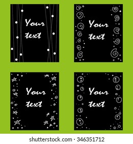 Vector black and white hand drawn illustration designed for universal use, background, card design, invitation, postcard, letter