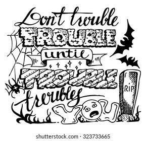 vector black and white handmade quotation, motivator