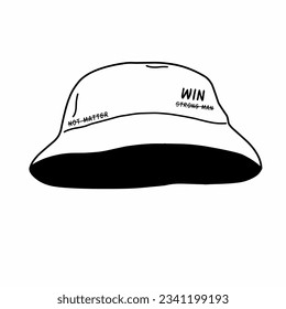 vector black and white hat with white background for icon design, cute icon