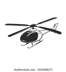 Vector black and white helicopter.
