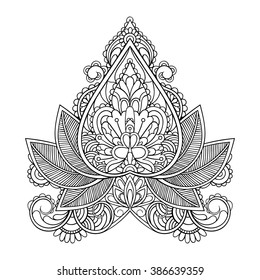 Vector Black and White Henna Illustration