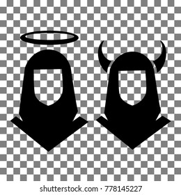 vector black and white hijab with transparent background