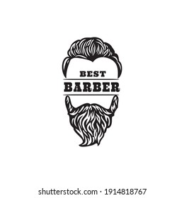 Vector black and white of hipster man logo. 
Silhouette of hipster guy in profile for barber shop. 
Elements for logo and tattoo in hipster style