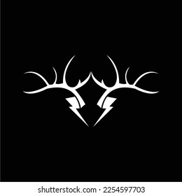 vector black and white horned deer in an elegant and luxury style
