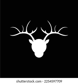 vector black and white horned deer in an elegant and luxury style