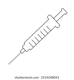Vector Black and White Hospital Medicine Injection Tool
