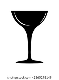 Vektorschwarz-weiße Ikone - Champagnerglas, Cocktailglas.