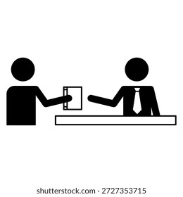 Icono blanco y negro del Vector del escritorio de la circulación de la Biblioteca