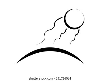 Vector black and white icon of a summer sunny day