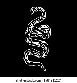 Vector black and white Illustration of abstract snake.
Modern minimalism art style.