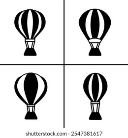 Ilustración en blanco y negro de Vector de icono de globo de aire para negocios. Diseño de Vector de stock.