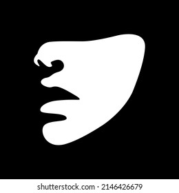 vector black and white illustration of a beautiful female face formed by a shadow. useful for advertising products for women, beauty salons, decorative and care cosmetics, logo, print, poster, design