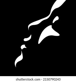 vector black and white illustration of a beautiful female face formed by a shadow. useful for advertising products for women, beauty salons, decorative and care cosmetics, logo, print, poster, design
