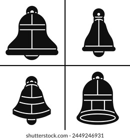 Vektorgrafik Schwarz-Weiß-Illustration der Glocke-Ikone für Unternehmen. Vektorgrafik auf Lager.