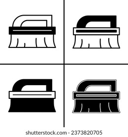 Ilustración vectorial en blanco y negro del icono del pincel para empresas. Diseño vectorial de material.