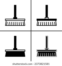 Vector black and white illustration of brush icon for business. Stock vector design.
