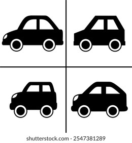 Vector black and white illustration of car icon for business. Stock vector design.