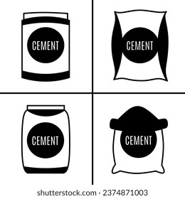 Vector black and white illustration of cement icon for business. Stock vector design.
