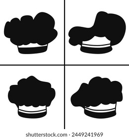 Vector black and white illustration of chef hat icon for business. Stock vector design.