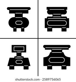Vector black and white illustration of digital marketing icon for business. Stock vector design.