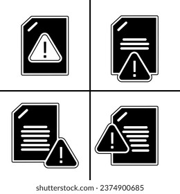 Ilustración vectorial en blanco y negro del icono de documento para empresas. Diseño vectorial de material.