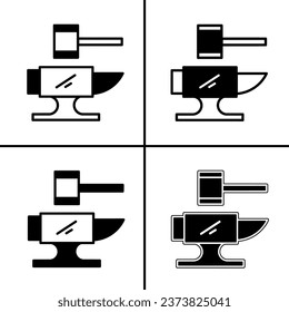 Vector black and white illustration of equipment construction icon for business. Stock vector design.