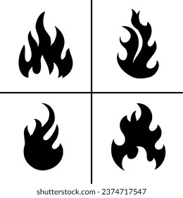 Vector black and white illustration of fire icon for business. Stock vector design.