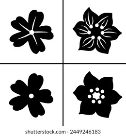 Vektorgrafik Schwarz-Weiß-Illustration von Blumensymbol für Unternehmen. Vektorgrafik auf Lager.