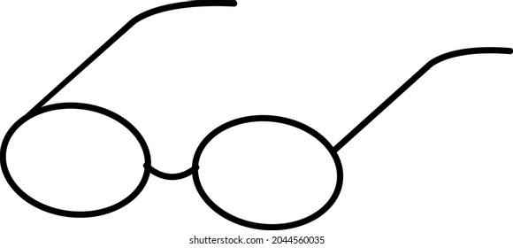 Vector black and white illustration of glasses. Icon for graphic design, logo, website, social networks, mobile application, user interface illustration.