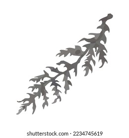 Ilustración vectorial en blanco y negro de hierba aislada en fondo blanco
