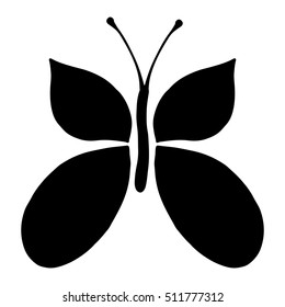 Vector black and white  illustration of insect. Butterfly isolated on the white background. Hand drawn decorative graphic vector logo, icon, sign, symbol, illustration. Simple design