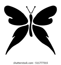 Vector black and white  illustration of insect. Butterfly isolated on the white background. Hand drawn decorative graphic vector logo, icon, sign, symbol, illustration. Simple design