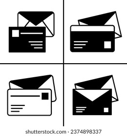 Vector black and white illustration of letter icon for business. Stock vector design.