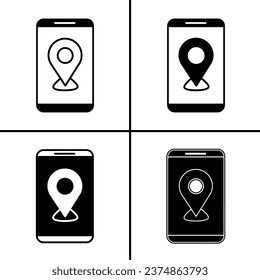 Vector black and white illustration of navigation icon for business. Stock vector design.