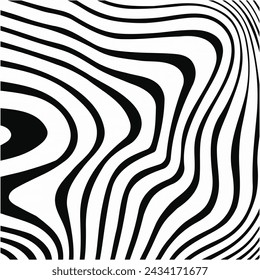 Vector black white illustration optical spiral design.