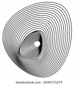 Vektor schwarz weiß Illustration optisches Spiraldesign.