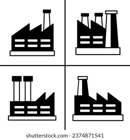 Vektorschwarz-weiße Illustration von Pactory-Icon für Unternehmen. Stock-Vektordesign.
